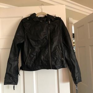 Women’s faux leather biker jacket